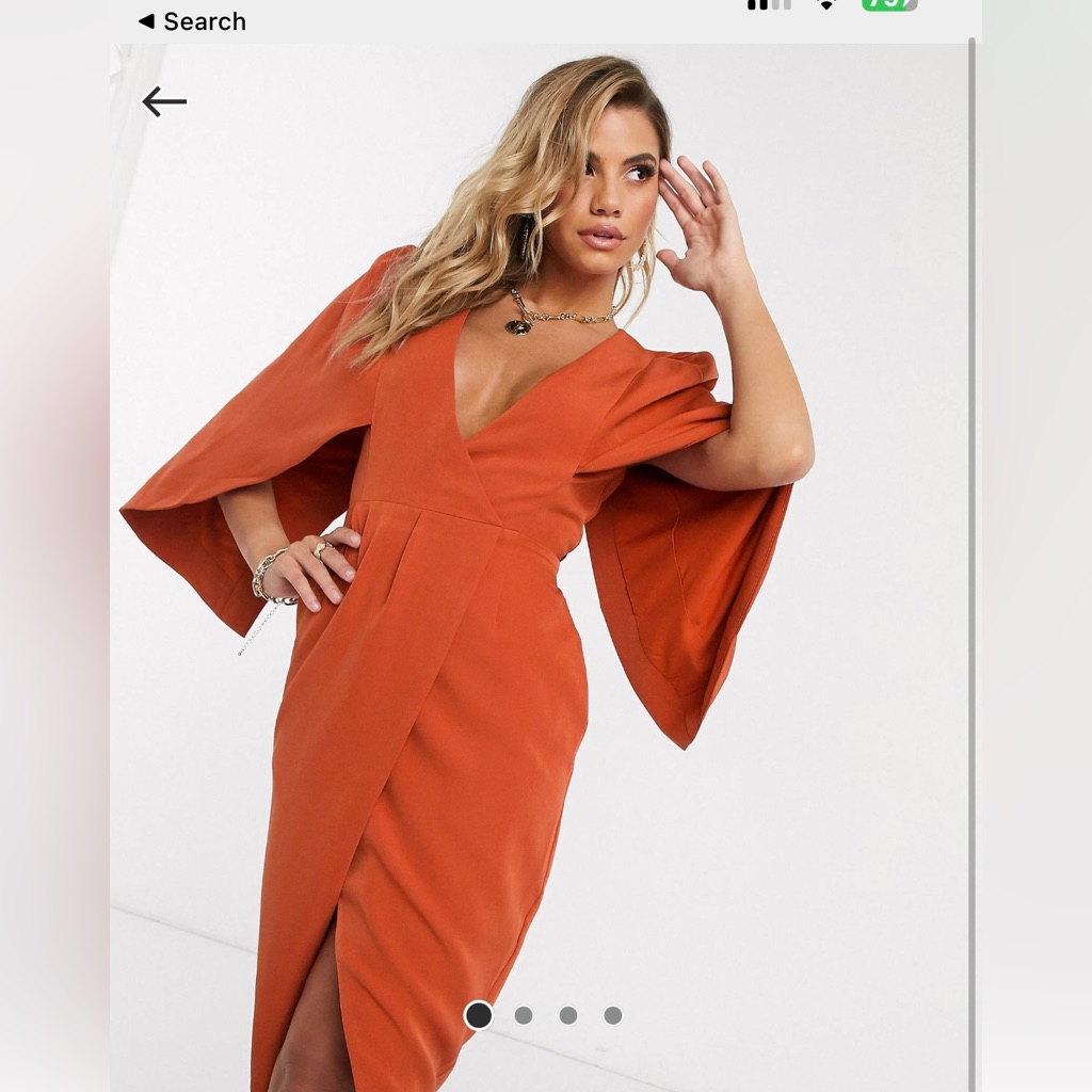 Nwt Lavish Alice Cape Sleeve Orange Dress!